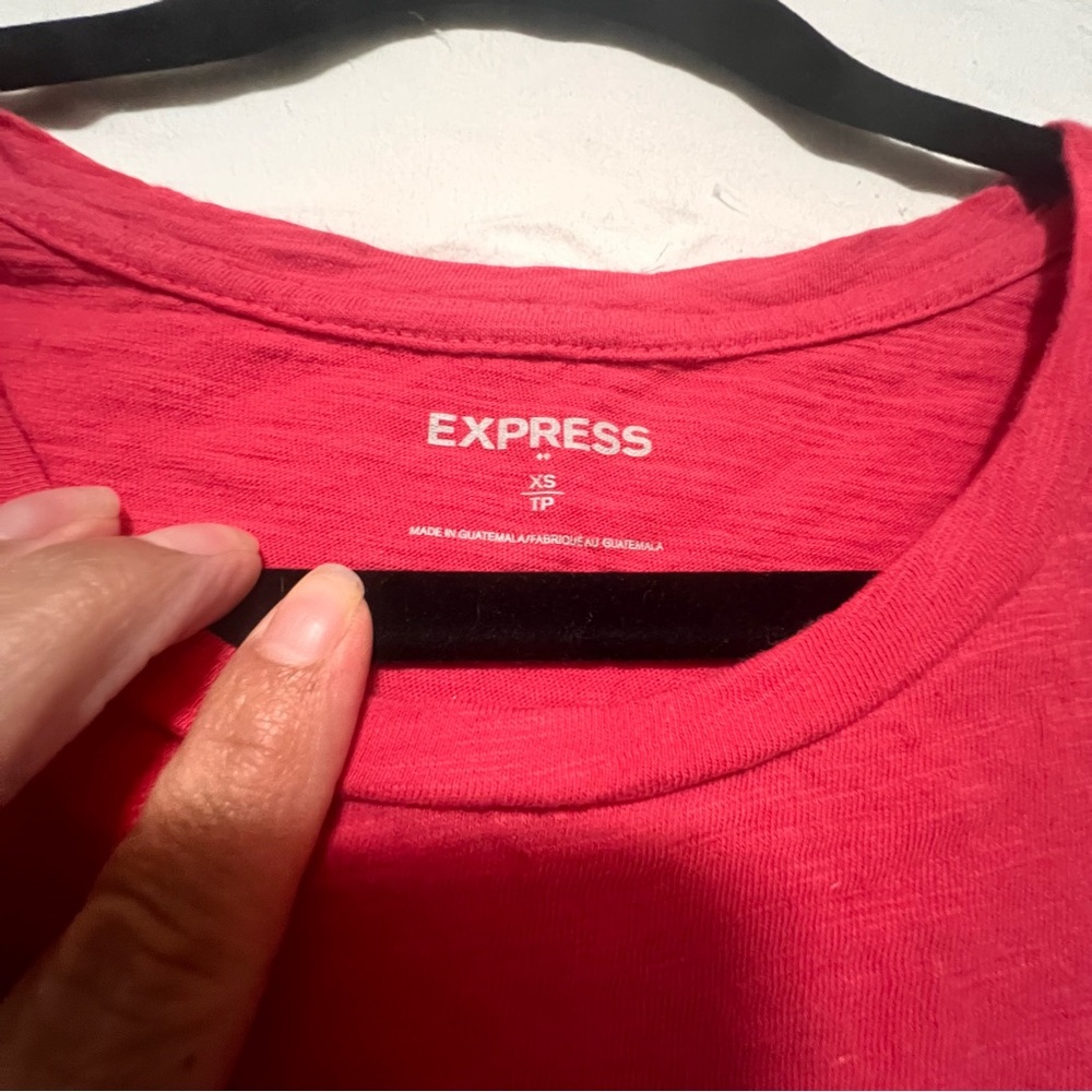 Express Pink Sleeveless Graphic Muscle Tank Top Summer Vacation Beach Casual - Picture 4 of 5